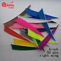 Gros 50pcs aile droite 4 ''bouclier plume de dinde multicolore flèche empennage tir chasse bricolage tir à l'arc flèche arbre