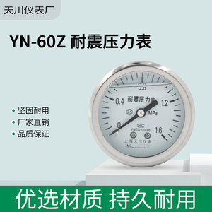 เกจวัดแรงดันแบบทนแรงกระแทกแกนหมุน YN-60Z ขนาด 60 มม. เกรด 2.5 เกลียว M14x1.5 ชุบเคลือบ โรงงานเซี่ยงไฮ้ เทียนชวน - Product Image 5
