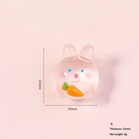 Accessoires de dessin animé en relief transparent lumineux du zodiaque chinois, ornements micro-paysagers DIY pour coque de téléphone en colle crème
