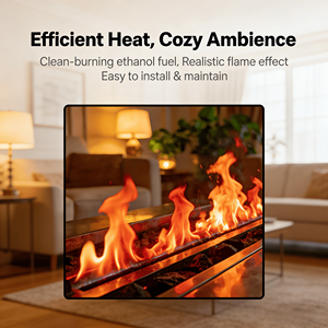<span class=keywords><strong>Cheminée</strong></span> linéaire au <span class=keywords><strong>bioéthanol</strong></span>, encastrée, à brûleur long, décorative, <span class=keywords><strong>avec</strong></span> flamme réglable, pour hall d'hôtel, restaurant - Product Image 5