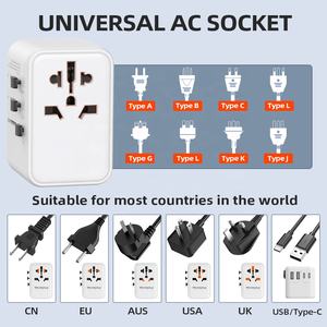 Adaptateur secteur universel <span class=keywords><strong>de</strong></span> voyage pour téléphone portable, chargeur rapide PD 100-250V 70W, prise US AU UK EU, chargeur USB - Product Image 5