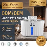 2L Kabelloser Automatischer Haustier-Wasserspender 5000mAh Akku Sensor Kontinuierliche Timer-Modi 304 Stahlschüssel für EU- und US-E-Commerce