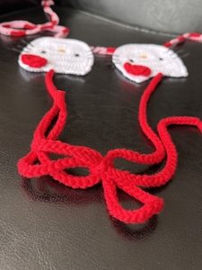 2024 beachwear thời trang dễ thương tắm phù hợp với màu đỏ rô dưới Crochet màu hồng đan chuỗi Bikini Bộ đồ bơi - Product Image 3