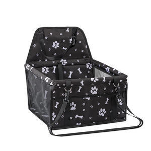 Panier de transport pour animaux de compagnie, motif empreintes de pattes noires, en maille, pour siège arrière de voiture, pour chiens et chats, pour les voyages en véhicule - Product Image 5