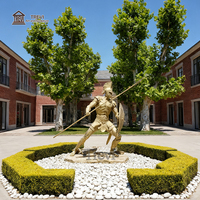 TREVI Prix d'usine Style antique antique Sculpture de jardin grandeur nature en laiton Bronze Grèce antique Statue de guerrier spartiate à vendre