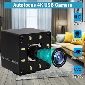 ELP Robot Autofocus Webcam 4K 3840*2160 IMX415 Cámara web MJPEG 30fps Full HD Cámara USB para la industria robótica