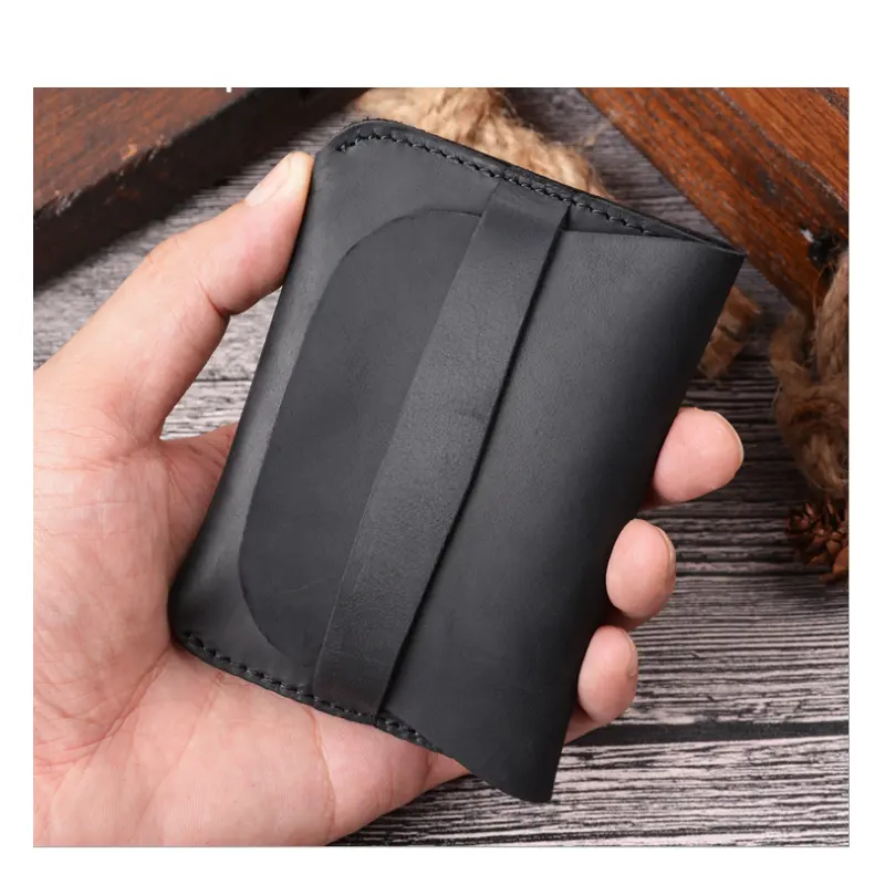 2022 Genuine Leather Men Handmade Leather Wallets Credit Card Wallet coin purse Bushcraft Pocket Leather Pouch Camping Kit.