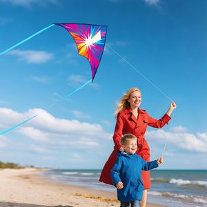 <span class=keywords><strong>Cometa</strong></span> Delta Grande, Fácil de Volar, para Niños de 4 a 8 y de 8 a 12 Años, <span class=keywords><strong>Cometa</strong></span> Arcoíris Vibrante con Diseño de Rayos - Product Image 6