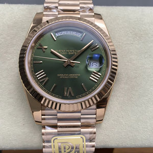 Montre mécanique étanche de qualité supérieure 41 mm, usine PPM, acier 904L, mouvement 3255, 228238 or rose 208g, montre verte Président - Product Image 1