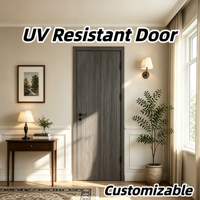 Porte en composite bois-aluminium anti-UV, résistante au soleil, avec remplissage en bois massif, pour décoration extérieure de bungalow résidentiel