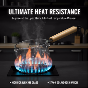 Olla de Vidrio de Borosilicato de 16 cm de Diámetro, Apta para Usar sobre Fuego Abierto, <span class=keywords><strong>en</strong></span> Hornos de Microondas y <span class=keywords><strong>en</strong></span> Hornos Convencionales - Product Image 2