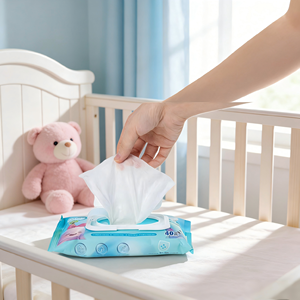 Lingettes humides jetables et biodégradables pour nouveau-nés et bébés, sans alcool, à l'eau <span class=keywords><strong>pure</strong></span>, 80 ou 120 lingettes, fabrication OEM de marque chinoise - Product Image 3