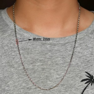 Chaîne en acier inoxydable 2/3/4/5MM pour hommes et femmes, couleur argent, collier de haute qualité, accessoires de bijoux étanches - Product Image 3