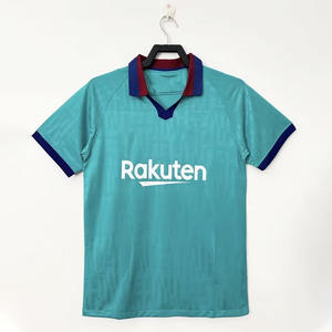 Высококачественная ретро-футболка на заказ 2019/2020, гостевая ретро-форма ФК Барселона с номером, футбольная экипировка - Product Image 1