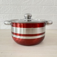 Ensemble de casseroles de cuisine 4 pièces en acier inoxydable coloré, compatible gaz et induction