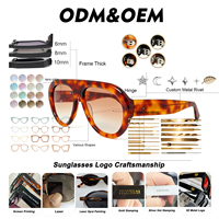 Nouvelles Lunettes de Soleil Vintage 2026 Unisexe Surdimensionnées à Verres Dégradés UV400 Monture Épaisse Tendance Personnalisables Logo Vente en Gros en Acétate