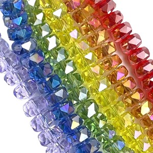 ลูกปัดแก้วคริสตัลเหลี่ยมเพชรพลอยขนาด 8 มม. สีรุ้ง AB สีใสเหมือนน้ำแข็ง หยกพอร์ซเลนหลากสี สำหรับทำเครื่องประดับ DIY - Product Image 2