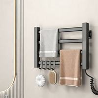 Sèche-serviettes électrique intelligent avec chauffage et séchage, design moderne, 4 barres, sans perçage, en alliage d'aluminium pour salle de bain