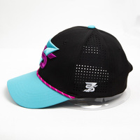 Gorra Deportiva Personalizada de Tela Oxford Transpirable con Orificios Láser, Visera Delantera Bicolor, Monograma S, Bordado 3D, Estilo Hip Hop con Letras
