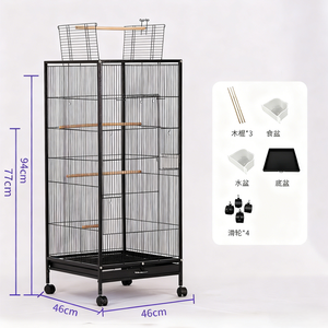 Küçük Lüks Villa Sanatı Kuş Yetiştirme Metal Demir Papağan Kafesi Modern Stil Düğme Kapatmalı ve Nefes Alabilen Özellikli Kutulu - Product Image 3