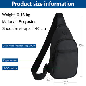 맞춤형 방수 나일론 남성 슬링 벨트 크로스 바디 가죽 숄더 크로스 바디 데이팩 남성용 메신저 가슴 숄더 백 - Product Image 2