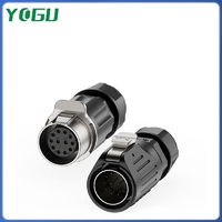 Konektor Listrik Bulat 2 Inti YOGU 2 Pin Push in Lock Soket Bundar Kontak Paduan Tembaga untuk Koneksi Sensor