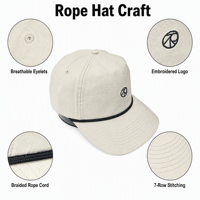 Gorra de Béisbol de Sarga de Algodón de 5 Paneles con Logotipo Personalizado, Cordón Trenzado y Visera Precurvada, Estilo Dad Hat en Blanco para Hombres y Mujeres, Venta al por Mayor