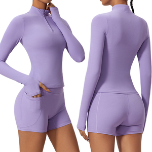 Conjunto de <span class=keywords><strong>Yoga</strong></span> de Secado Rápido para Mujer, <span class=keywords><strong>Ropa</strong></span> <span class=keywords><strong>Deportiva</strong></span>, Leggings de Manga Larga para Correr al Aire Libre, Conjunto de Fitness sin Costuras para Gimnasio - Product Image 1