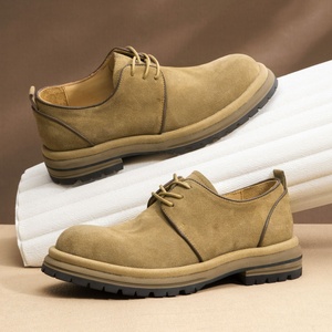 Men's Low Cut Lace up Round Toe Suede Shoes High Quality <b>Retro</b> Casual Walking Shoes - Product Image 5