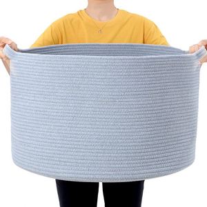 <strong>Corner</strong> Laundry <strong>Basket</strong> With Lid Wicker <strong>Baskets</strong> Decoration Mini Beach Best Hampers for Couples Seagrass and Cotton - Product Image 3