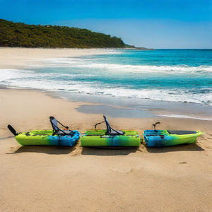 Kayak modulaire à hélice de 9 pieds pour 1 personne, canoë de mer pour la pêche, bateau en plastique HDPE, kajak avec moteur - Product Image 3
