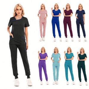 Camisetas con Cuello en V para Mujer, Otoño-Verano, Manga Corta, Estampadas, para Trabajo, Blusas de Trabajo, Ropa de Moda Fácil de Cuidar, Suave y Elástica - Product Image 2