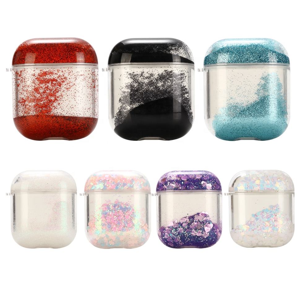 TPU PC Quicksand Bling Earphone Case
