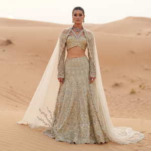 Beaded Lehenga Choli <b>Wedding</b> <b>Dress</b> Women Floor Length Pakistani Style Party Outfit With Dupatta - Product Image 1