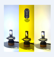 Ampoule LED à faisceau mobile à couleurs programmables pour phares de voiture et moto, 12V 24V, trois couleurs, vente en gros