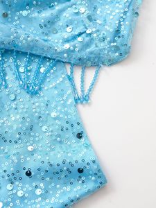 Sexy Skirt <strong>Set</strong> <strong>Two</strong> <strong>Piece</strong> Pearl Tassel <strong>Sequin</strong> Crop Tank Top Short Skirt <strong>Set</strong> Women Party - Product Image 5