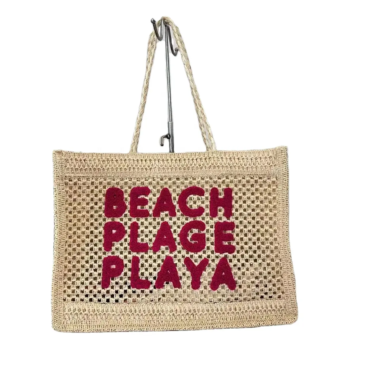 Borsa a Crochet di paglia borsa a spalla femminile grande borsa da spiaggia estiva paglia 2023