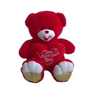 Ready to Ship Red Teddy <strong>Bear</strong> with Heart Plush Valentine's Day Stuffed Animal Toy Kawaii Girlfriend Gift Wholesale - Product Image 1