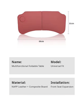 Table pliante en cuir pour Tesla Model 3/Y, table de repas au volant, bureau pour ordinateur portable, petite table côté passager