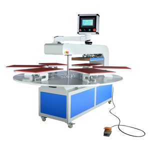 Machine de transfert thermique rotative à 6 stations, <span class=keywords><strong>t</strong></span>-shirts, imprimante numérique à sublimation à grande vitesse, pneumatique semi-automatique, contrôle PID - Product Image 5