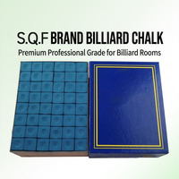 Craie de billard sans poussière bleue, 144 pièces/boîte pour pointe de queue de snooker, craie de billard professionnelle en cube de 14 mm avec boîte de 1/2 tige