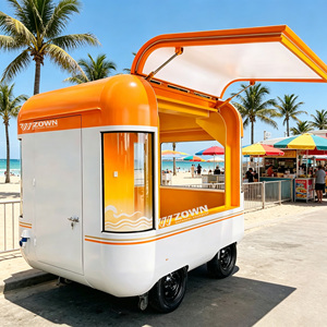 Carrito de Comida Eléctrico con Diseño Moderno, Totalmente Equipado, Camión de Comida Móvil, Kiosco de Hamburguesas, Hot Dogs y BBQ - Product Image 1