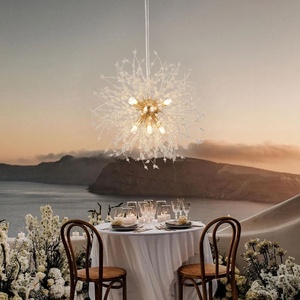 <strong>UK</strong> Warehouse Nordic Stylish <strong>Gold</strong> Adjustable Height Crystal Pendant <strong>Chandelier</strong> for Hotel Wedding Decor - Product Image 2