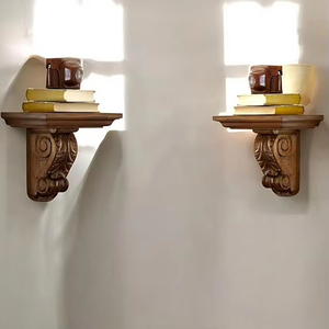 Handcrafted Wooden Floating <b>Wall</b> <b>Shelf</b> Decorative Carved <b>Wall</b> <b>Mounted</b> Display <b>Shelf</b> for Living Room Bedroom Home Decor - Product Image 2