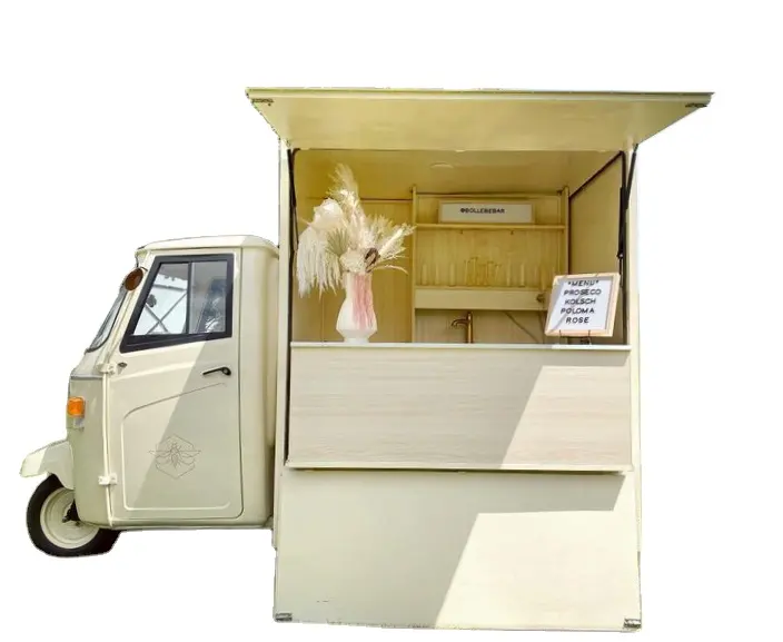 Nieuwe Driewielige Mobiele Bestelwagen Foodtrucks Te Koop Hotdog Food Trolley Kar Food Trailer Volledig Uitgerust