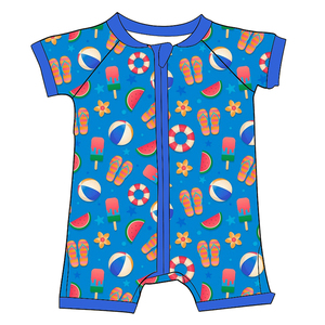 Combinaison bébé à imprimé grenouille mignon, fermeture éclair bidirectionnelle, en fibre de bambou, douce et respirante, vêtements de nuit pour nourrissons - Product Image 4