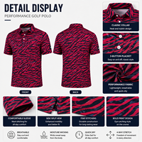 Chemise de golf imprimée pour homme, manches courtes, haut de sport décontracté, design personnalisé, tricot léger, vêtements de style moderne pour le golf