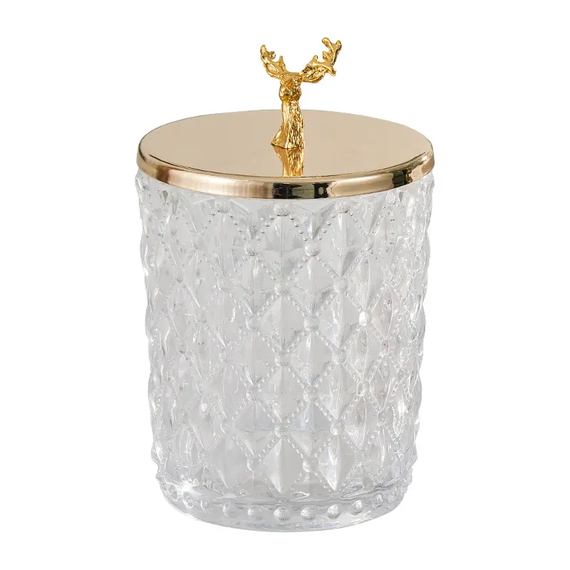 Light Luxury Jars Household Toothpick Cotton Swab Snack Glass Canister Decorative Storage Box