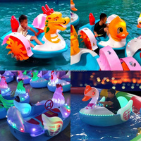 Bateaux électriques gonflables en forme de cygne pour parc d'attractions, vente chaude d'usine, avec lumière LED pour piscine gonflable