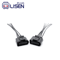 1J0973722A Konektor Lampu Depan 2 Pin Female Pigtail untuk Audi VW Beetle Golf Passat Tiguan Skoda